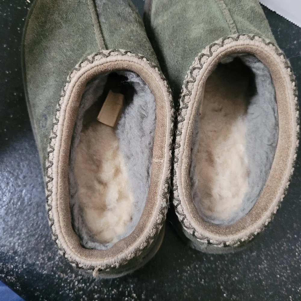 Ugg Cozy Green Suede Slippers